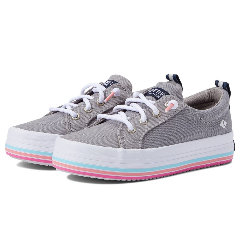 Sperry Kids Crest Vibe Platform Sneakers Grey Size 6 Medium Big Kid
